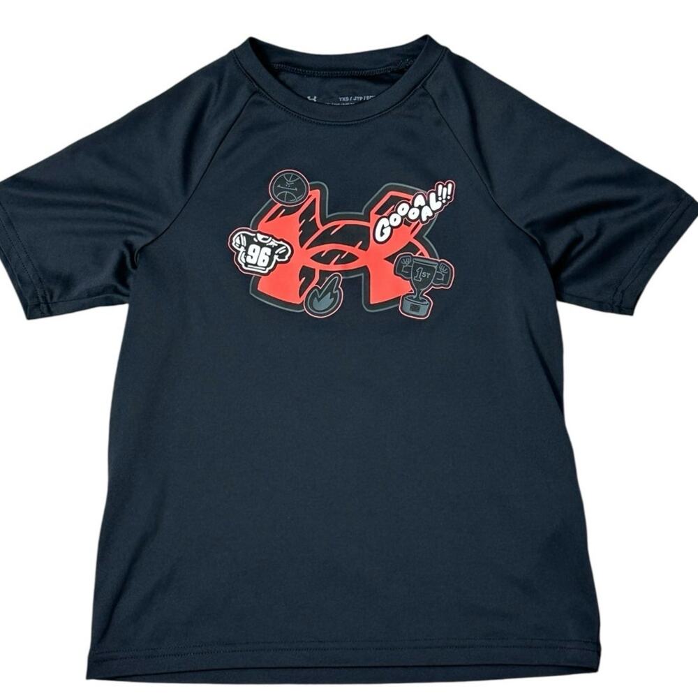 UNDER ARMOUR Boys Black Drifit Top Youth XS